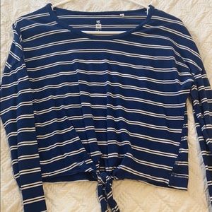 blue striped shirt
